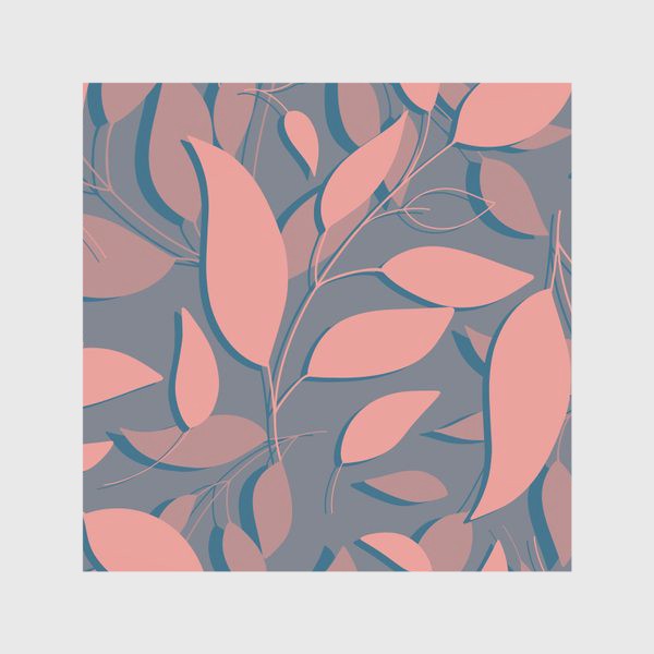 Скатерть «Розовые листья на коричнево-сером»
