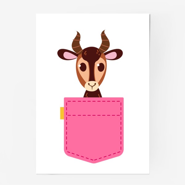Постер «Кармашек розовый с газелью»