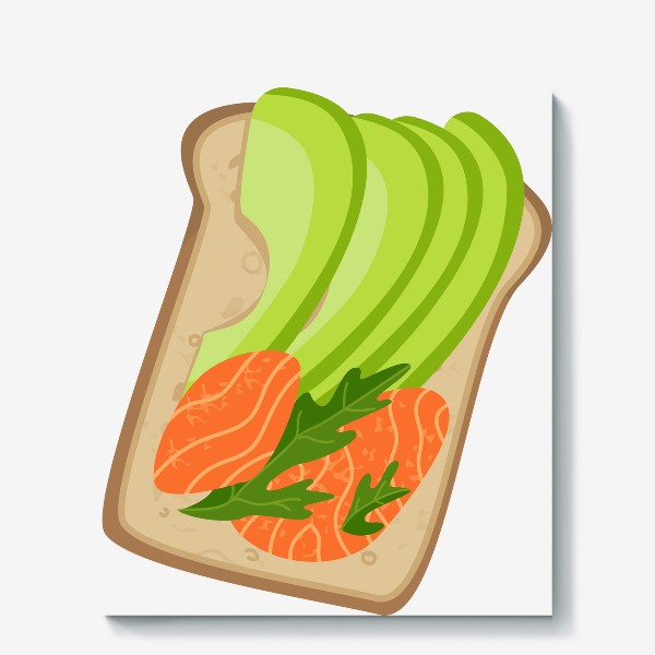 Холст «Бутерброд с семгой и авокадо»