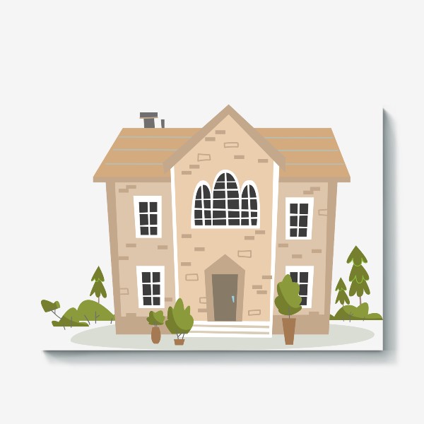 Холст «Милый минималистичный дом»