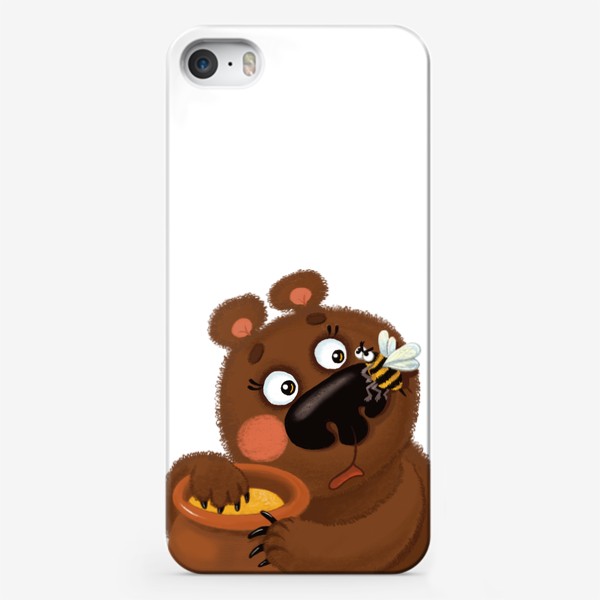 Чехол iPhone «Мишка, мёд и пчела »