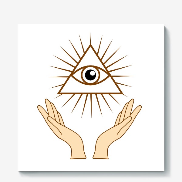 Холст «Женские руки и Кошачий глаз в треугольнике»
