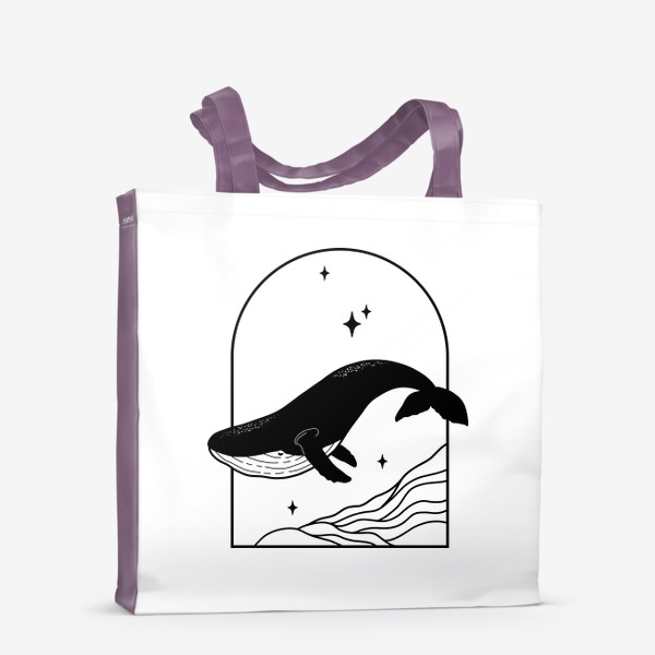Сумка-шоппер «Кит, космический кит, минимализм»