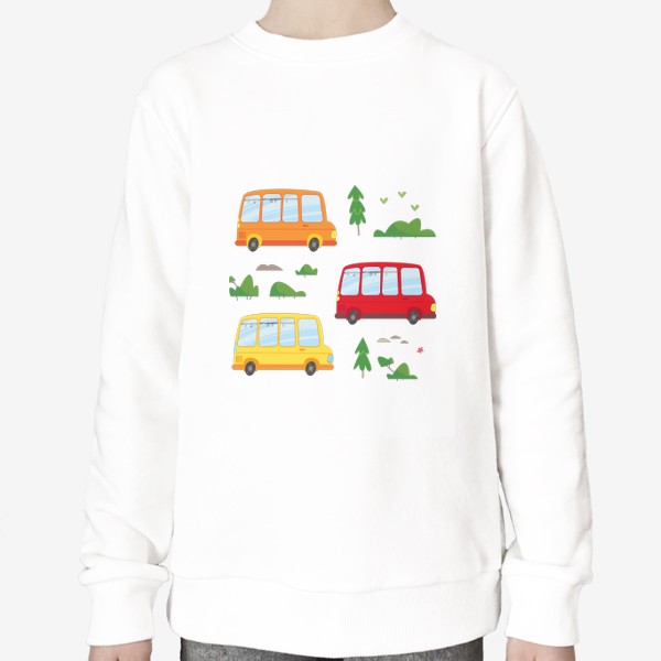 Свитшот «Разноцветные автобусы»