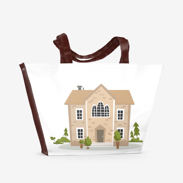 Пляжная сумка «Милый минималистичный дом»