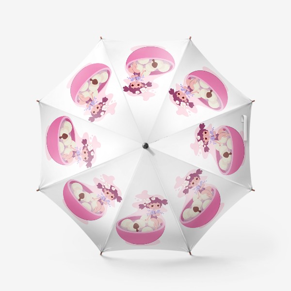 Зонт «Рисовые клецки с милой девочкой. Азиатская кухня»