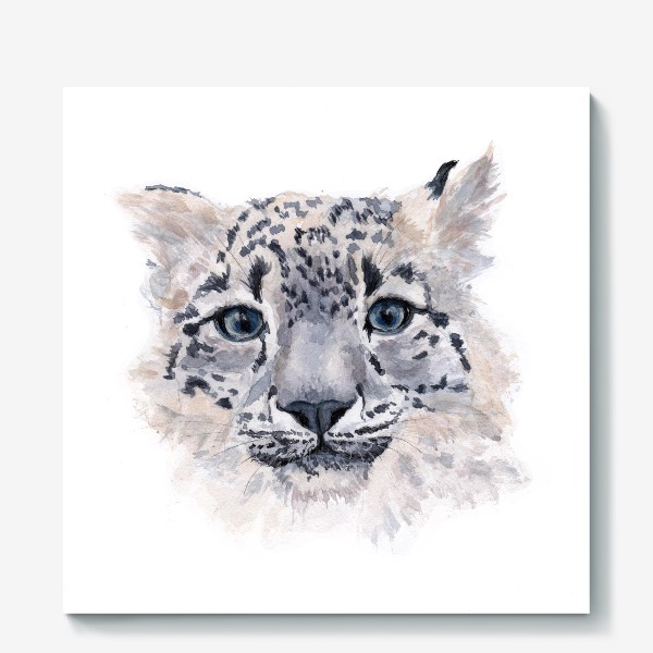 Холст «портрет снежного барса или леопарда»