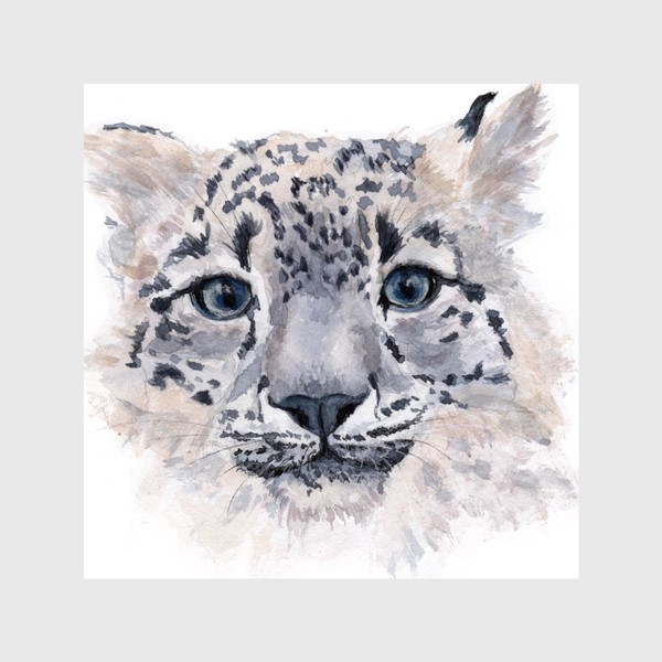 Шторы «портрет снежного барса или леопарда»