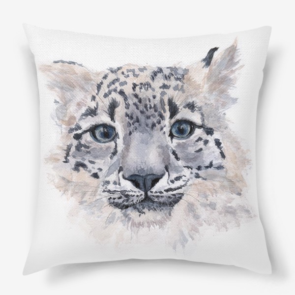 Подушка «портрет снежного барса или леопарда»