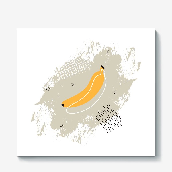 Холст «Банан в стиле Мемфис»