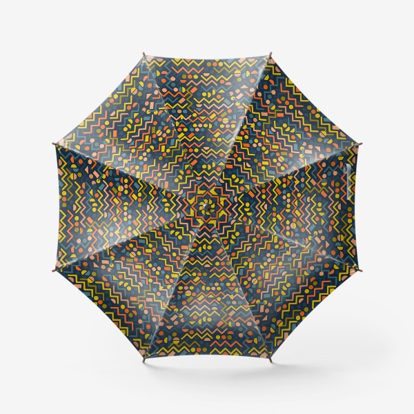Зонт «яркий абстрактный принт - зиг-заги»
