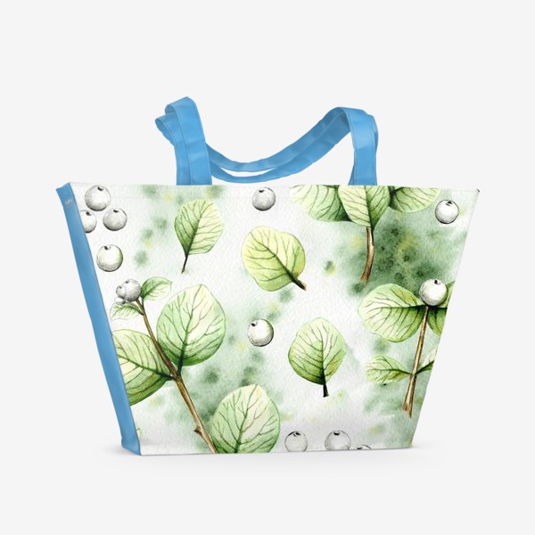 Пляжная сумка «Осенние веточки с ягодами акварель»