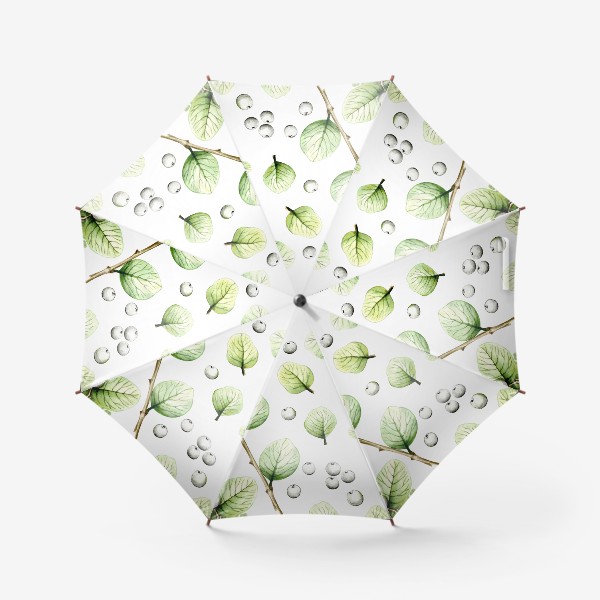 Зонт «Осенние веточки с ягодами акварель на белом фоне»