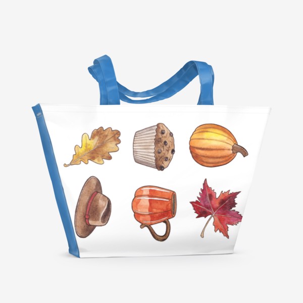 Пляжная сумка &laquo;Осень. Листья. Тыква&raquo;