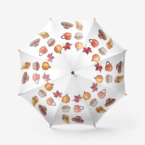 Зонт «Осень. Листья. Тыква»
