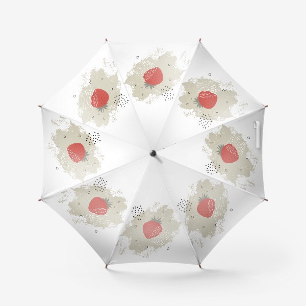 Зонт «Клубника в стиле Мемфис»