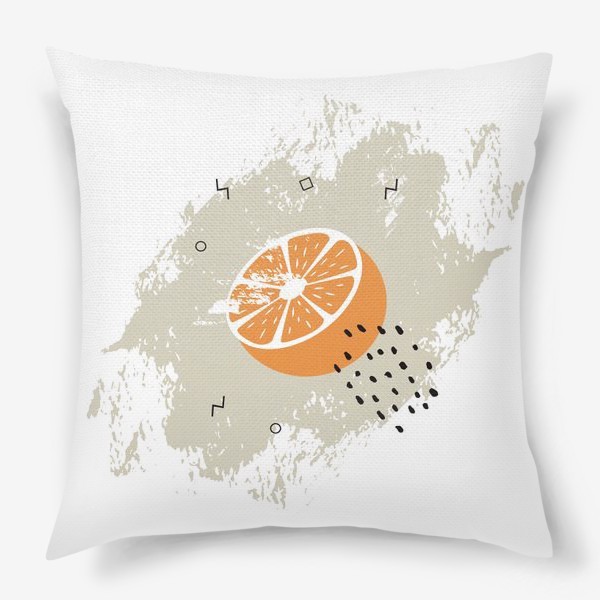 Подушка «Апельсин в стиле Мемфис»