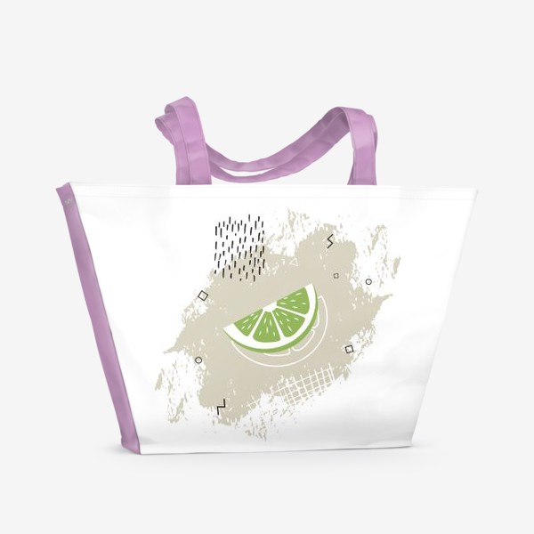 Пляжная сумка «Лайм в стиле Мемфис»