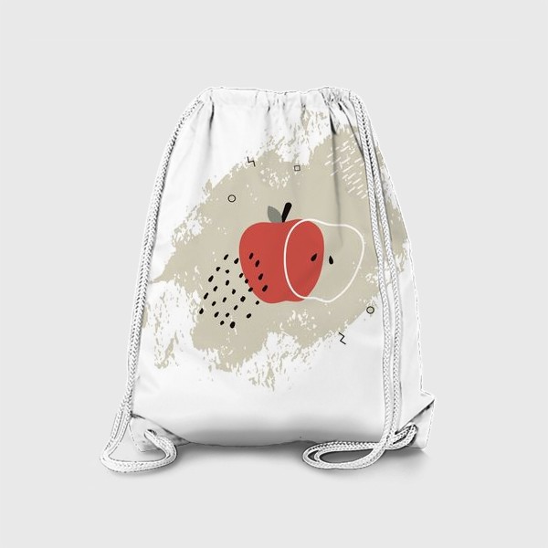 Рюкзак «Красное яблоко в стиле Мемфис»