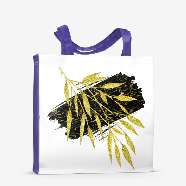Сумка-шоппер «Абстракция с золотыми листьями»