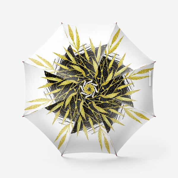Зонт «Абстракция с золотыми листьями»
