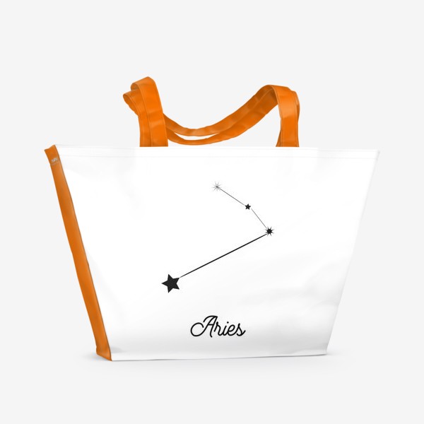 Пляжная сумка «Овен. Знак зодиака, созвездие, минимализм»