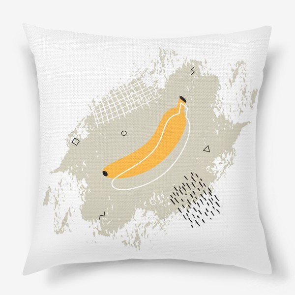 Подушка «Банан в стиле Мемфис»