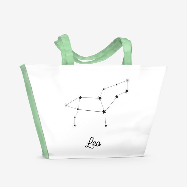 Пляжная сумка «Лев. Знак зодиака, созвездие, минимализм»