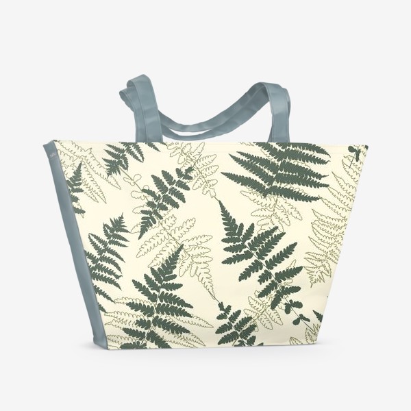Пляжная сумка «Лесной узор с папоротником»