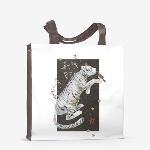 Сумка-шоппер «Зимний белый тигр»