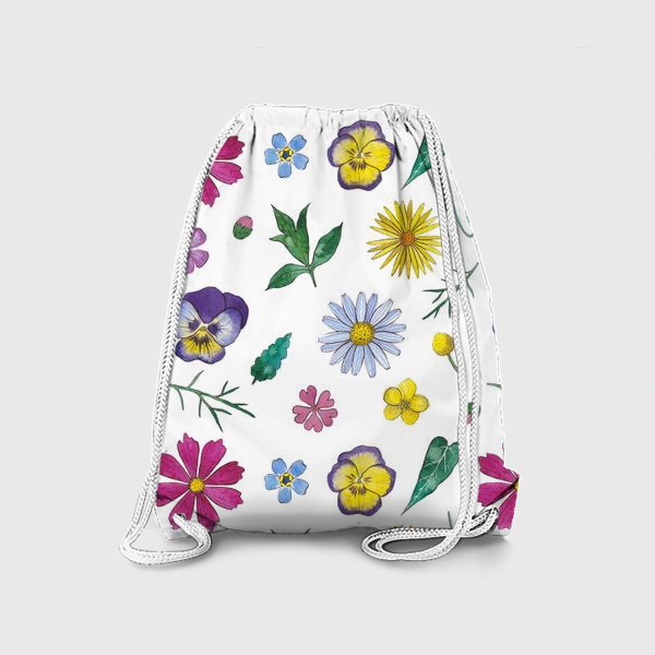 Рюкзак «Цветочный паттерн. Анютины глазки»