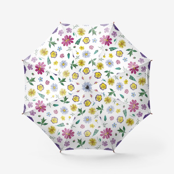 Зонт «Цветочный паттерн. Анютины глазки»