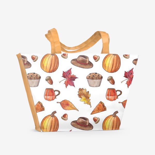 Пляжная сумка «Осень. Осенний паттерн»