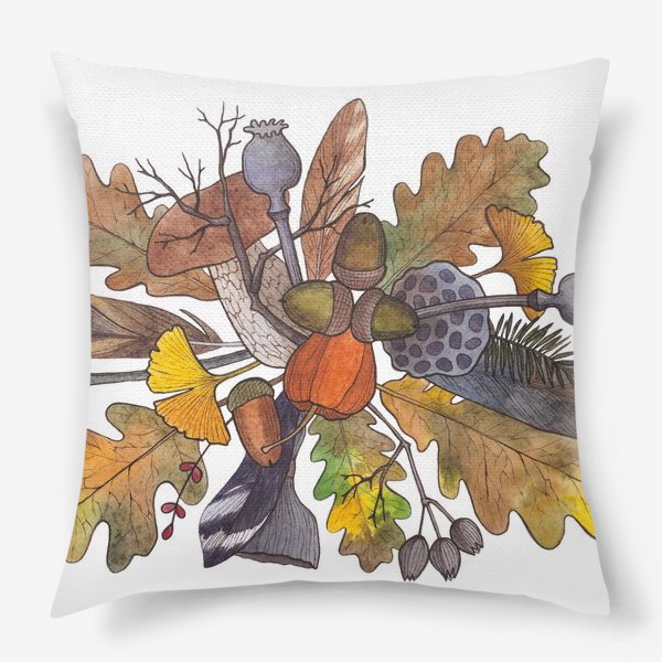 Подушка «Осень. Листья. Грибы»
