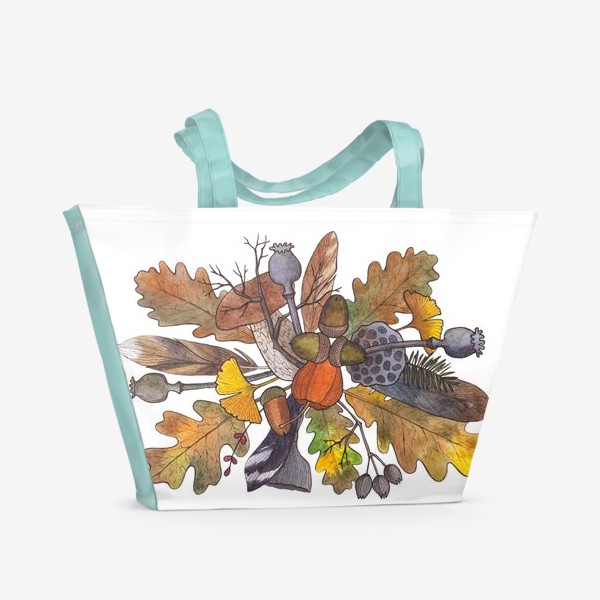 Пляжная сумка «Осень. Листья. Грибы»