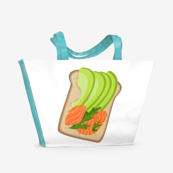 Пляжная сумка &laquo;Бутерброд с семгой и авокадо&raquo;