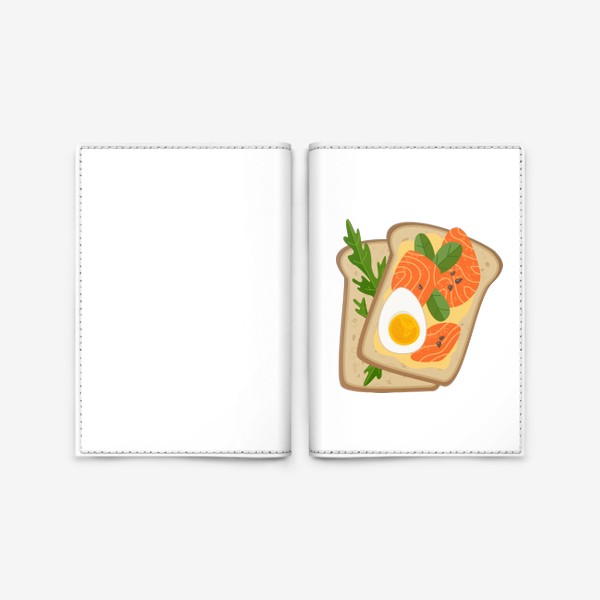 Обложка для паспорта «Бутерброд с семгой и яйцом»