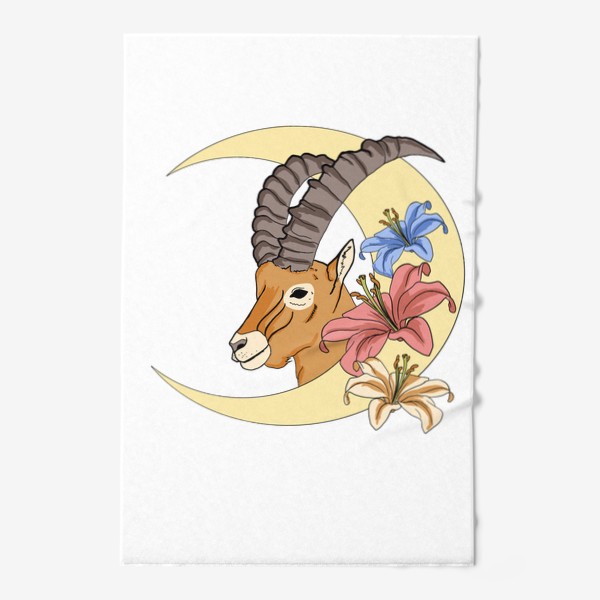 Полотенце «Месяц, козел и лилии»