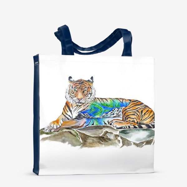 Сумка-шоппер «амурский тигр кошка хищник принт сияние»
