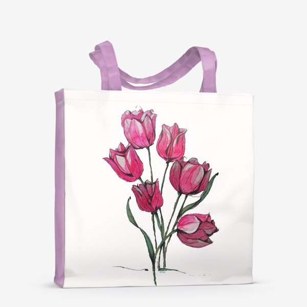 Сумка-шоппер «розовые тюльпаны»