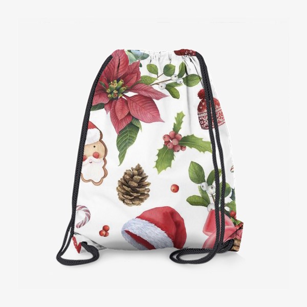 Рюкзак «Новогодний паттерн с растениями»