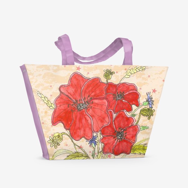 Пляжная сумка «Цветы (зеатлинг) букет»