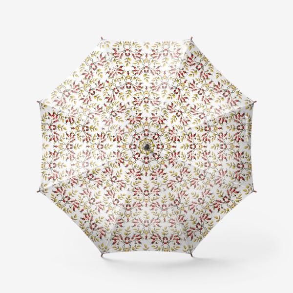 Зонт «Шиповник в стиле барокко. Белый фон»