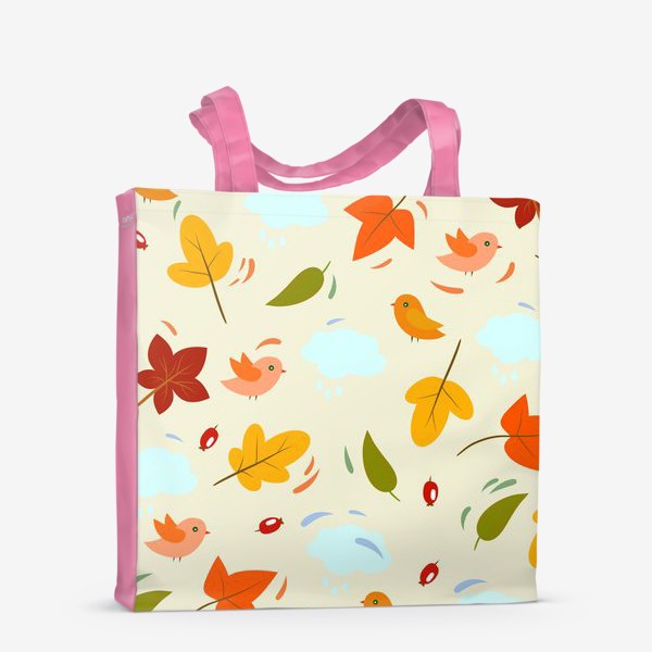 Сумка-шоппер «птички и листья»