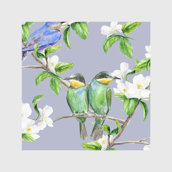 Скатерть «Паттерн с птицами и цветами»