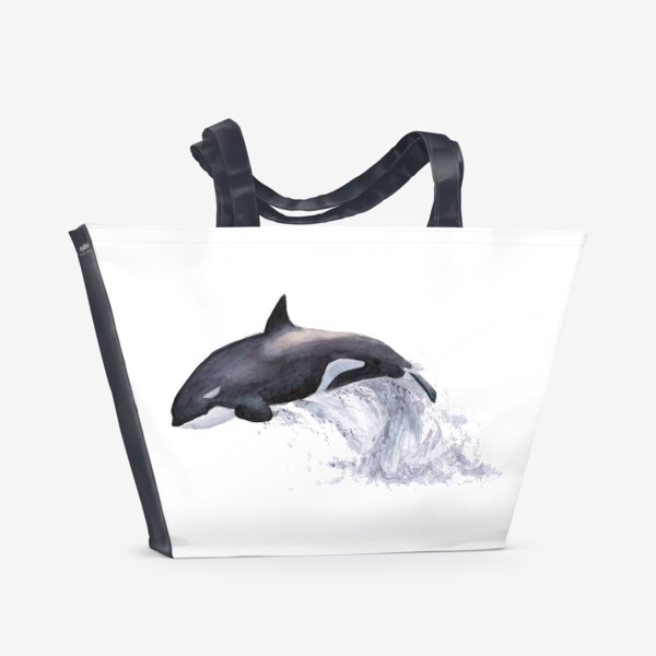 Пляжная сумка «Рыба Косатка выпрыгивает из воды»