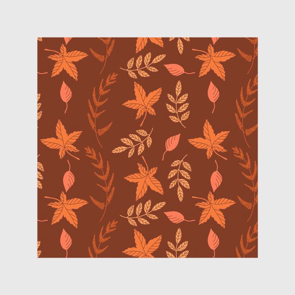 Скатерть «Осенние листья на коричнево красном»