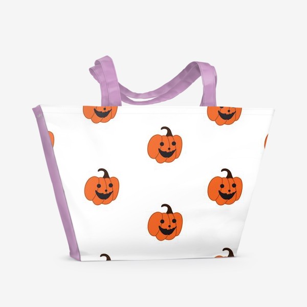 Пляжная сумка «Смеющиеся тыквы. Хэллоуин»