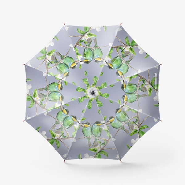 Зонт «Паттерн с птицами и цветами»