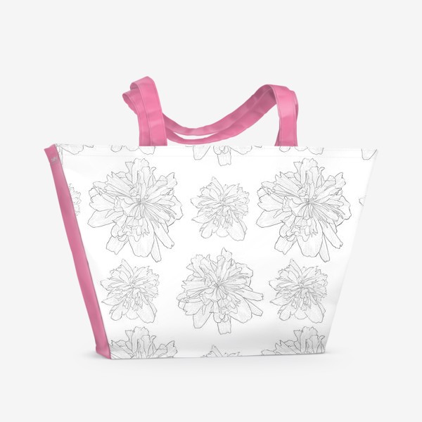 Пляжная сумка «пион крупный цветок»